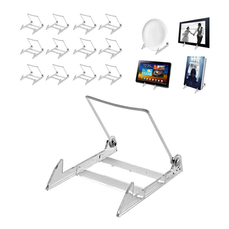 KINGDOM SOLUTIONS MADE IN USA 12-pack Sturdy & Durable Adjustable Acrylic Easels to Display Unnoticeably Plates  Art  Pictures & More - Unique on the Market - Image 1